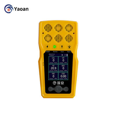 CE ATEX 6 σε 1 φορητός ανιχνευτής αερίων CO2 CO2 H2S CL2 NH3 CH4 NO2 H2 πολλαπλός ανιχνευτής αερίων